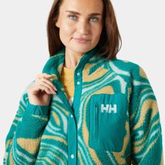 HELLY HANSEN W IMPERIAL PRINTED PILE SNAP MONT L - Turkuaz