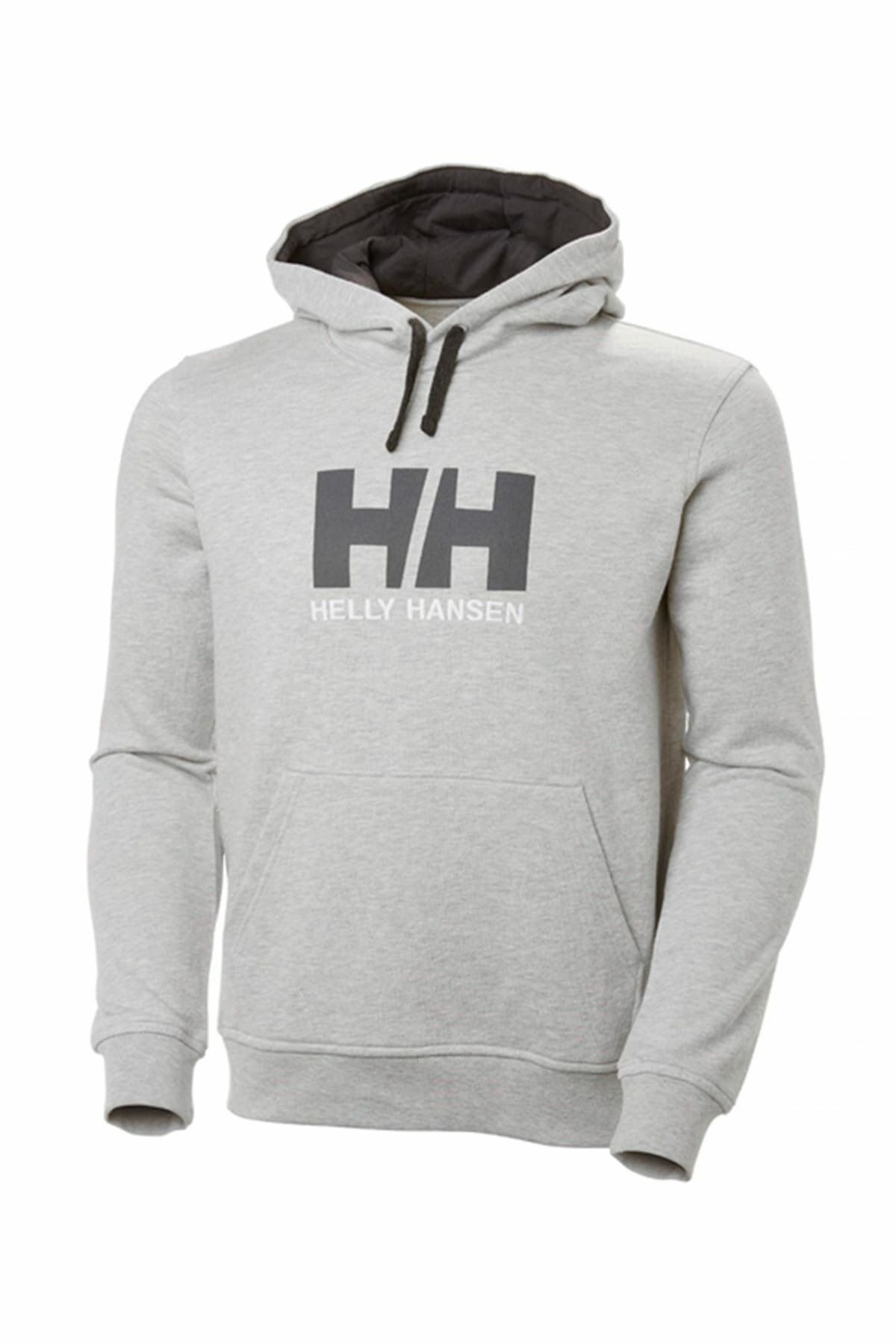 HELLY HANSEN LOGO HOODIE KAPİŞONLU M - GRİ