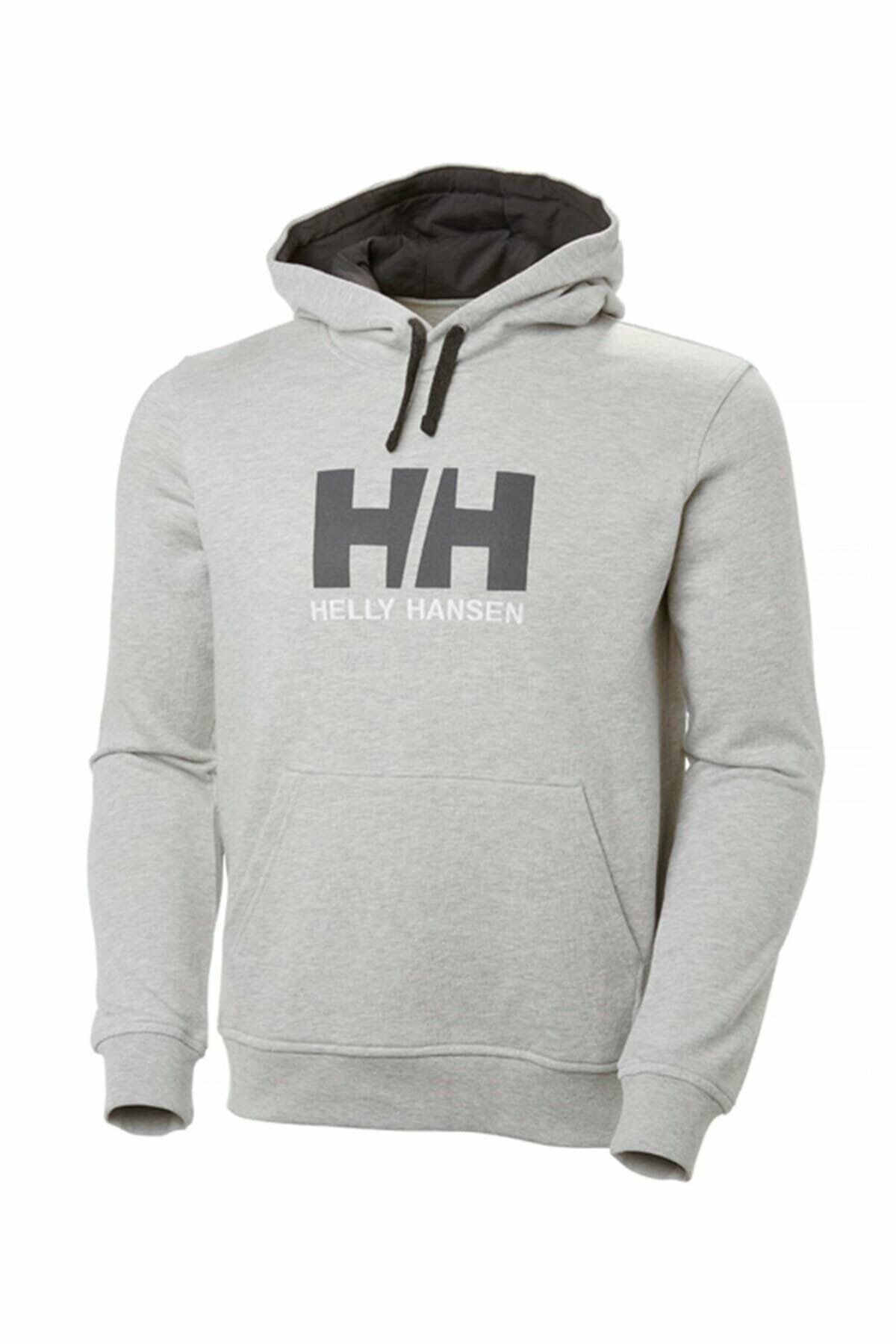 HELLY HANSEN LOGO HOODIE KAPİŞONLU S - GRİ