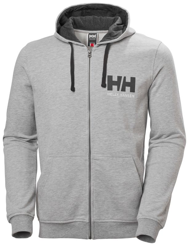 HELLY HANSEN LOGO FULL ZIP HOODIE KAPİŞONLU S - GRİ