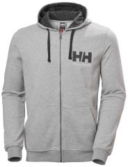 HELLY HANSEN LOGO FULL ZIP HOODIE KAPİŞONLU S - GRİ