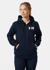 HELLY HANSEN W HH LOGO FULL ZIP 2.0 KAPİŞONLU SWEATSHIRT XL - Lacivert