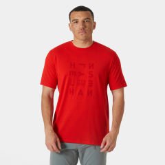 HELLY HANSEN SKOG GRAPHIC T-SHIRT S - KIRMIZI