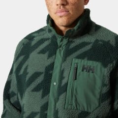 HELLY HANSEN PANORAMA PRINTED PILE SNAP MONT S - YEŞİL