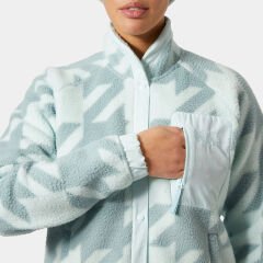 HELLY HANSEN W IMPERIAL PRINTED PILE SNAP MONT M - Turkuaz