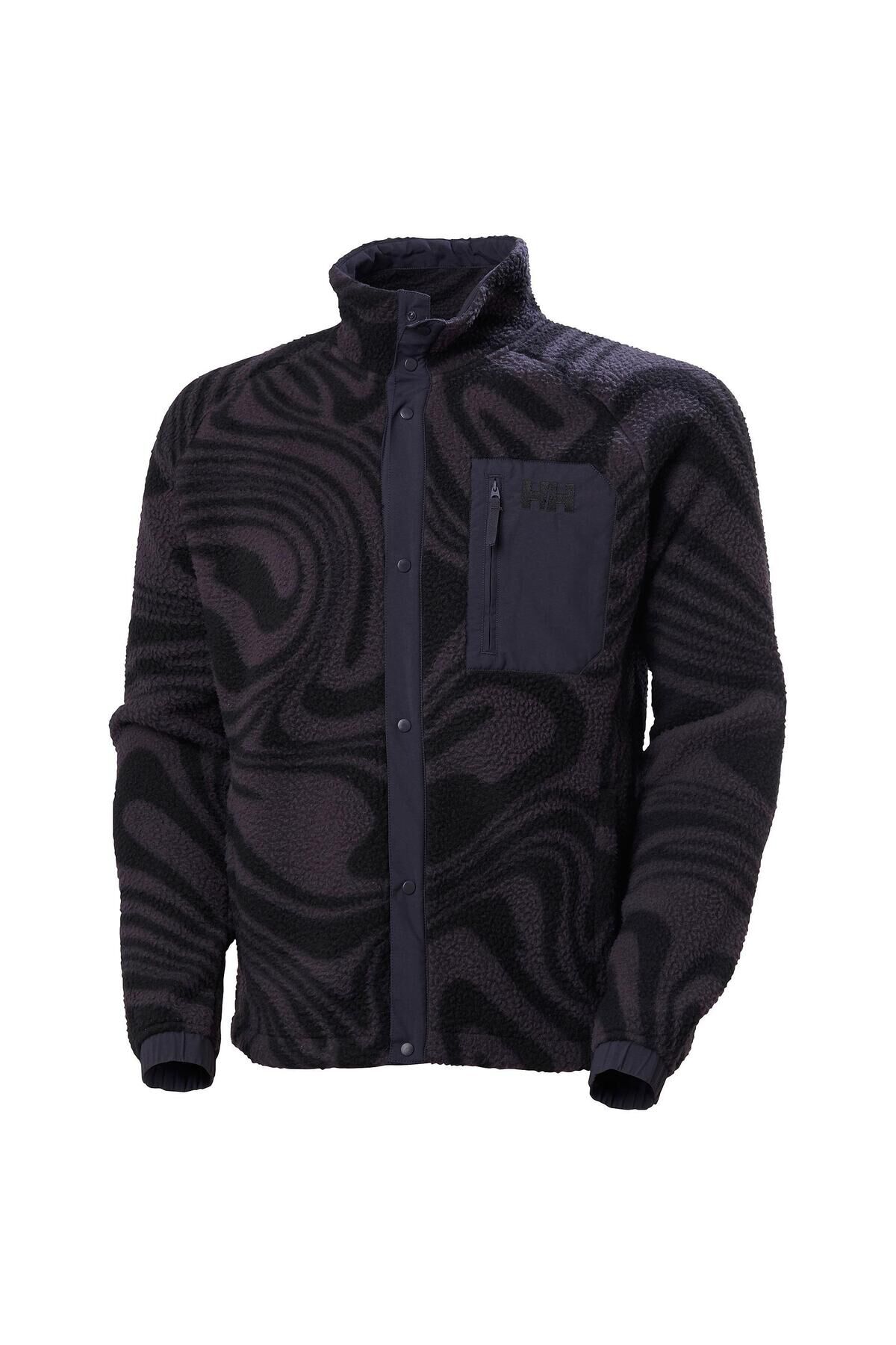 HELLY HANSEN PANORAMA PRINTED PILE SNAP MONT S - Siyah